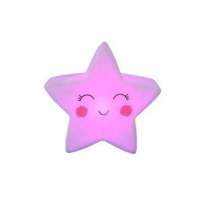 China Used For Hot Sale Promotional Cheap Cute Decorative Lamp PVC Baby Bedroom Star Shape Led Night Light for sale