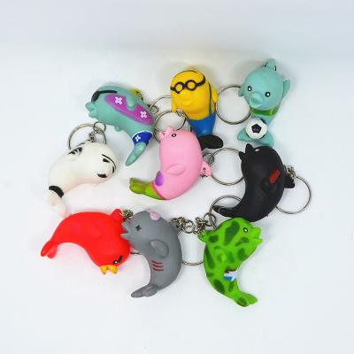 China Wholesale Promontional Key Chain Promotional Gift Fish Key Chain Custom Cheap Plastic Rubber Cartoon Cute Fishes for sale