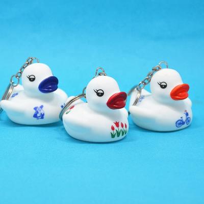 China Cheap Custom Soft PVC Duck Keychain Cute Designer Personalized Duck Keychain Promotion Gift Wholesale Promontional Plastic Rubber for sale