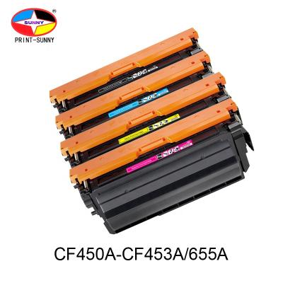 China COMPATIBLE factory wholesale color toner cartridge 655A for HP CF450A CF451A CF452A CF453A use on HP M652n M652dn M653dn M653x printer for sale