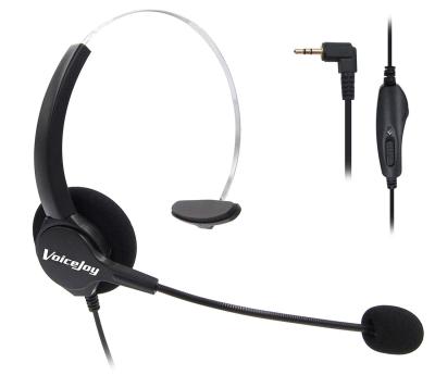 China Noise Canceling Microphone VoiceJoy 2.5mm Phone Headset w/Noise Canceling Mute-Built-in Boom MIC Volume Switch for sale