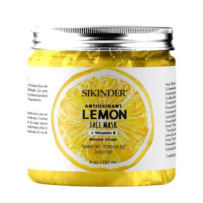 China Custom Anti-wrinkle OEM ODM Fruit Gel Mask Lemon Face Mask for sale