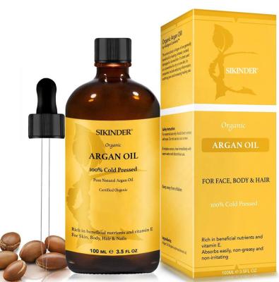 China Moroccan Cold Pressed Natural Argan Oil Wholesale Price 100% Moisturizer for Hair and Skin for sale