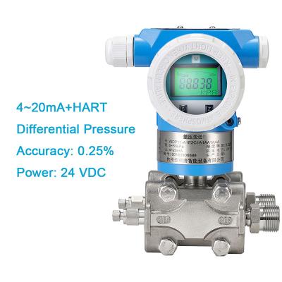 China Best Accuracy 0.25% Water Oil Atmospheric Pressure Measurement 0.25% Price 4-20mA+ Hart Intelligent Explosion-Proof Cheap Differential Pressure Transmitter With LCD Display for sale