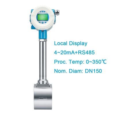 China Power Industry 350 Degree CelsiusType DN150 4~20mA Output Flange High Temperature Vortex Flow Meter With Modbus RS485 Communication for sale