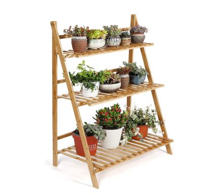 China Viable Wooden Multi-Layer Balcony Flower Plants Rack Plant Ladder Racks And Storage Racks Shelf for sale