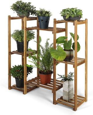 China Sustainable Storage Racks And Racks Wooden Bonsai Flower Display Stand Room Plants Stand Shelf for sale