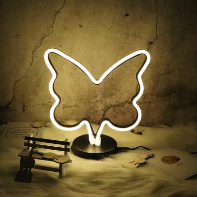 China Modern Home Acrylic Decor Living Room Bedside 3D Usb Table Lamp Butterfly Night Light for sale