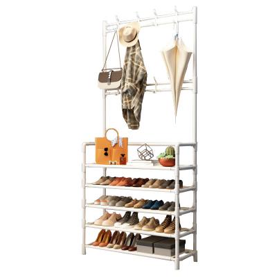 China Fashion Easy Installation White Durable Shoe Storage Single Coat Rack Shoe Rack for sale