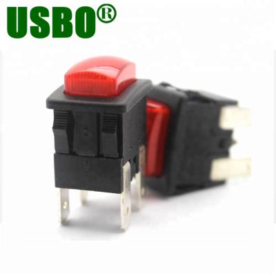 China Red Button 16a 250v 4p Double Pole Momentary Push Button Switch PS21-16 for sale