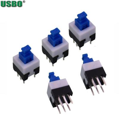 China Push Button Switch Wholesale 7*7mm DPDT 6Pin DIP Tactile Self Latching Locking PCB Tactile Push Button Switch for sale