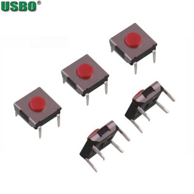 China Push On Push Off Tact Switch Wholesale 6*6*3.1mm Red Button 4Pins SMT Push On Push Off Tact Switch for sale