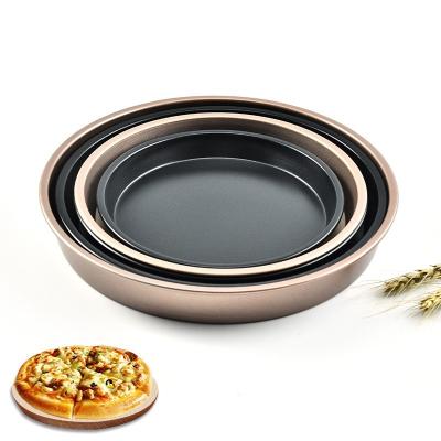 China 2023 Sustainable Deep Round Hot Sale Pizza Pan Carbon Steel Pizza Pan Non Stick Pizza Pan Sustainable Baking Supplies for sale