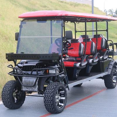 China Cheap Price 6+2 Seater Four Wheel Sightseeing Off Road Golf Cart 23x10-14 for sale