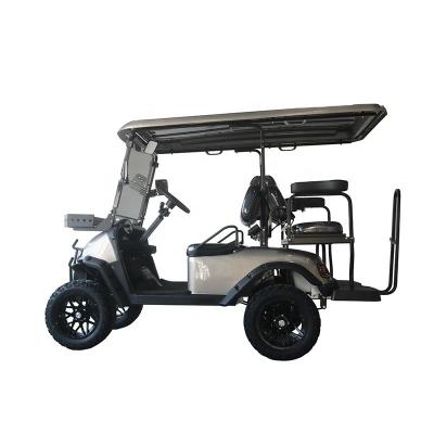 China High Quality 2+2 Seat 48V 4 Wheel Rain Covered Battery Operated Golf Carts With Golf Basket 23x10-14 for sale