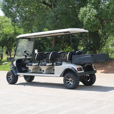 China Cheap AC System 5kw Motor Off Road Four Wheel Driven 6 Seat 23x10-14 Guided Golf Cart for sale