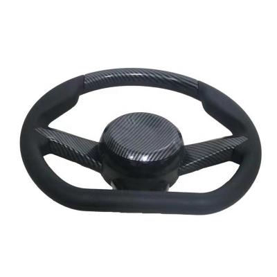 China Deluxe Universal Black 14inch Golf Cart Steering Wheel for sale