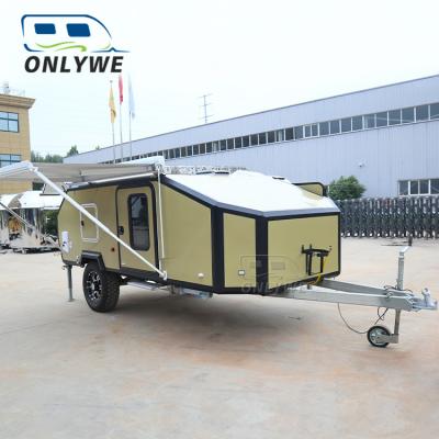 China ONLYWE Easy Moving Off Road Mini Small RV Caravan Trailer Camping Mobile Camper Trailer for sale