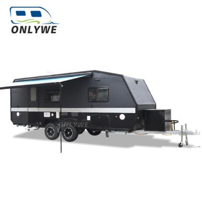 China Fashionable Travel Trailer ONLYWE Off Road Camping Trailer RV Camper Caravan Travel Trailer For Sale for sale