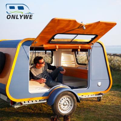 China ONLYWE Camper Trailers RV Light Outdoor Mini Caravan Off Road Camping Trailer for sale