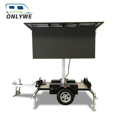 China 360Â ° ONLYWE Solar Rotating Billboard Matrix Screen Full Color Mobile Led Displays Trailer Digital Digital Advertise Trailer for sale