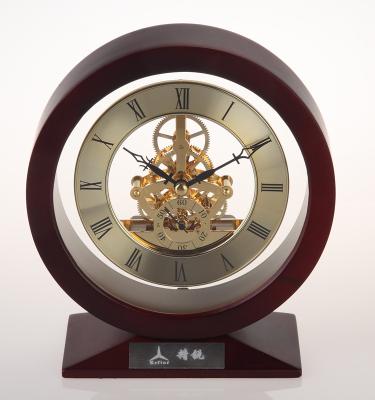 China Wooden table clock, desk alarm clock for sale