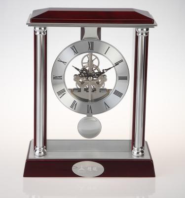 China K3035P Solid Wood Pendulum Warm Antique Wooden Table Clock for sale