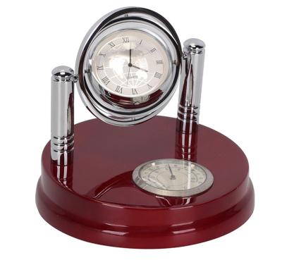 China New World Style Antique Crystal Ball Piano Wooden Desk Clock for sale