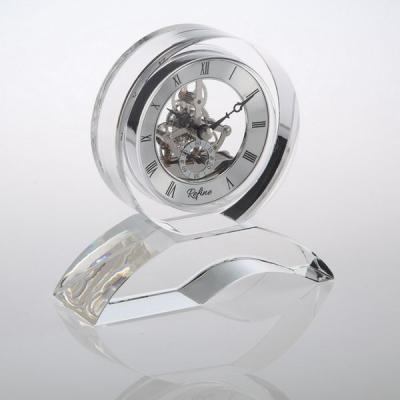 China Glass Ball Crystal Desktop Clock with Base/Promotional Clock for sale