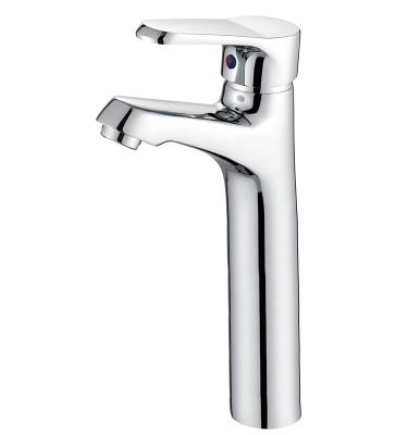 China Metered Faucets Bathroom Brass Chrome Plated Single Handle Wash Basin Faucet for sale