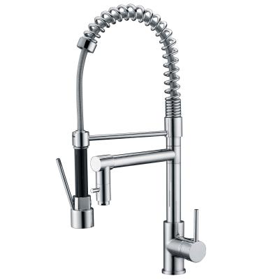 China Contemporary European Quality Pull Out Pre-Rinse Single Handle Kitchen Spring Faucet for sale