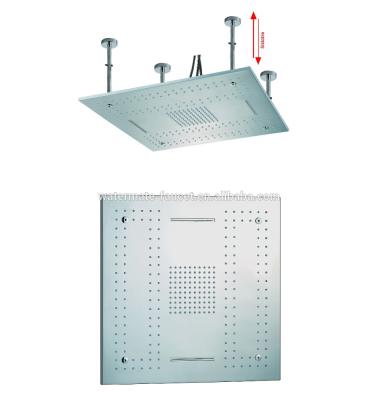 China Without Functions Brass Double Diverter Three Square Rain And Waterfall Large Shower Head for sale