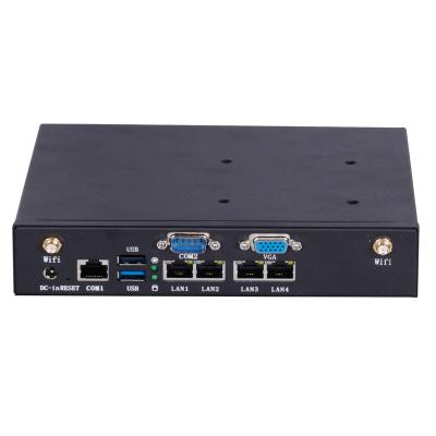 China Industrial Quad Core RJ45 12V J1900 4LAN 1000M Firewall Mini PC With X86 Motherboard for sale