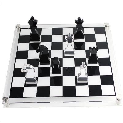 China Luxury Gift Premium Quality Chess Set For Adults And Children PMMA Acrylic Chess Board Elegant Design for sale