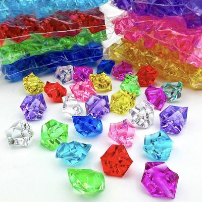 China Wedding decoration & Gift Gems Multicolor Plastic Jewelry Ice Acrylic Rock Crystals Treasure Plastic Rhinestone Ice Cube for sale