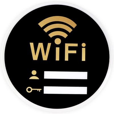 China Shop WiFi Password Acrylic Sign Around Network Cover Sign WiFi Password Wall Sticker Self Adhesive Wireless Network Sign for sale