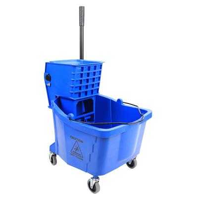 China Sustainable 36L High Impact Plastic Mop Bucket With Wringer for sale