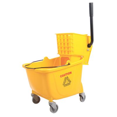 China Viable 32 Liter Side Press Wringer Cart Mop Wringer Bucket With Wheels for sale