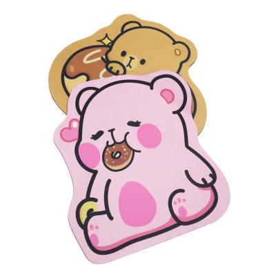 China Pink Or Brown Bear Non-slip Bear Cartoon Mouse Pad for sale