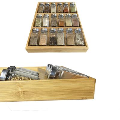 China Bamboo Stocked Drawer Organizer Spice Rack Insert Drawer Cabinet For Kitchen 6115 for sale