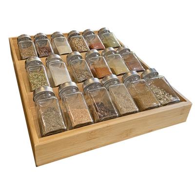 China Kitchen Spice Rack Container Store Drawer Spice Jar Storage Bamboo Spice Jar Organizer 6119 for sale