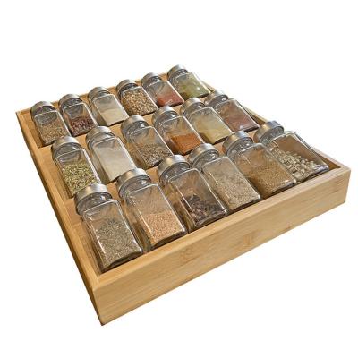 China Bamboo Drawer Spice Drawers Stored Seasoning Organizer in Tray Insert Kitchen Spice Rack 61112 for sale