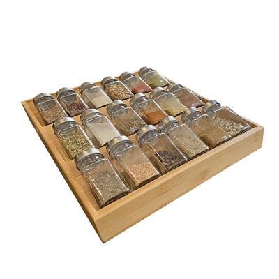 China Bamboo Deep Stocked Drawer Spice Organizer For Jars Spice Rack Drawer Caninet 61114 for sale