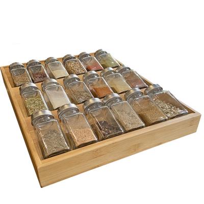 China Spice Stored Bamboo Organizer For Drawer Spice Storage Rack Drawer Insert 61115 for sale