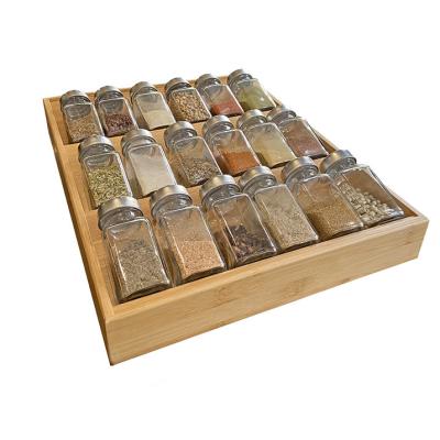 China Bamboo Stored Insert Spice Rack Cabinet Drawer Spice Organizer For Jars 61116 for sale