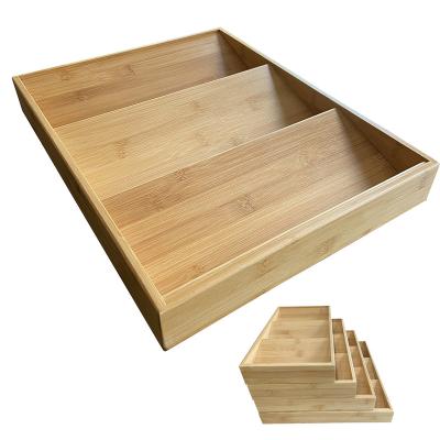 China Bamboo Tiered Insert Stocked Amazon Spice Drawer Tray Drawer Organizer 61149 for sale