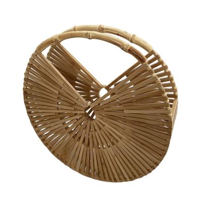 China Fashion Factory Supply Round Handle Bamboo Bag Bamboo Handbag for sale