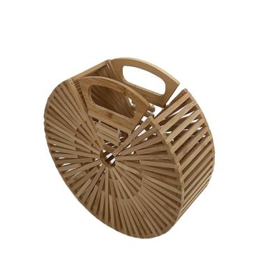 China Fashion Factory Supply Round Handle Bamboo Bag Bamboo Handbag for sale