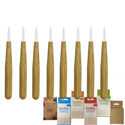 China Color Cordless Eco Friendly Home Bamboo Interdental Brush Between Teeth Stick 1.0mm 8 Pack for sale