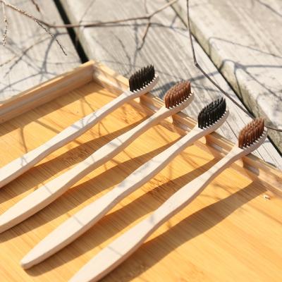 China Wholesale 100% Eco Home Healthy Organic Charcoal Bamboo Toothbrush with Biodegradable Bristles for sale